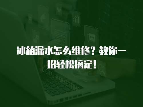 冰箱漏水怎么維修？教你一招輕松搞定！