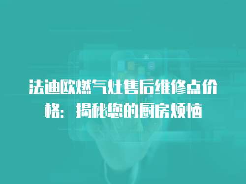 法迪歐燃?xì)庠钍酆缶S修點(diǎn)價(jià)格：揭秘您的廚房煩惱