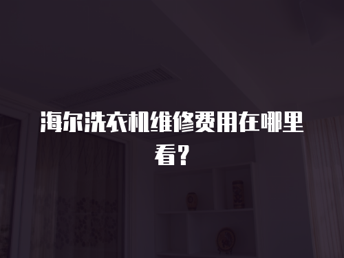 海爾洗衣機維修費用在哪里看？