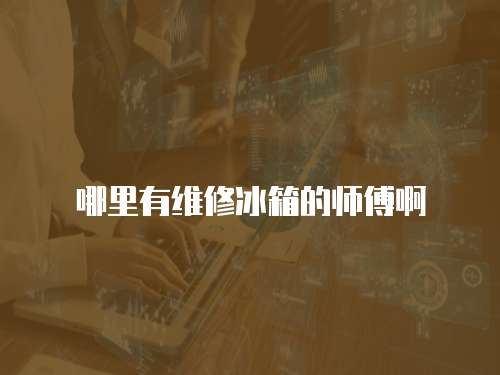 哪里有維修冰箱的師傅啊