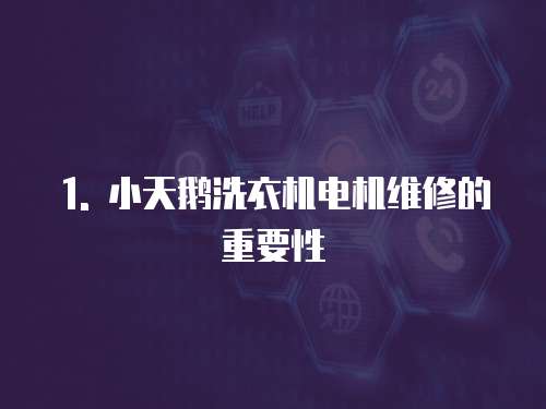 1. 小天鵝洗衣機電機維修的重要性