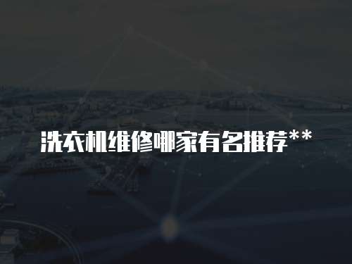 洗衣機維修哪家有名推薦**