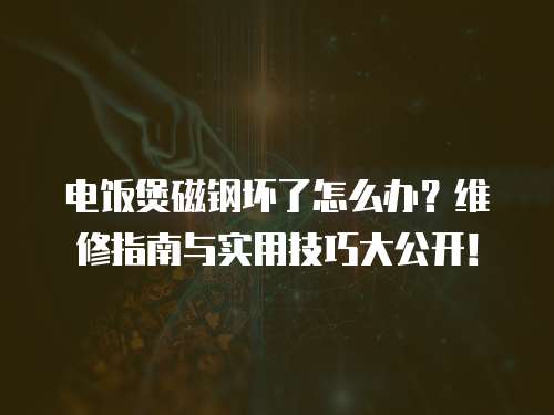 電飯煲磁鋼壞了怎么辦？維修指南與實用技巧大公開！