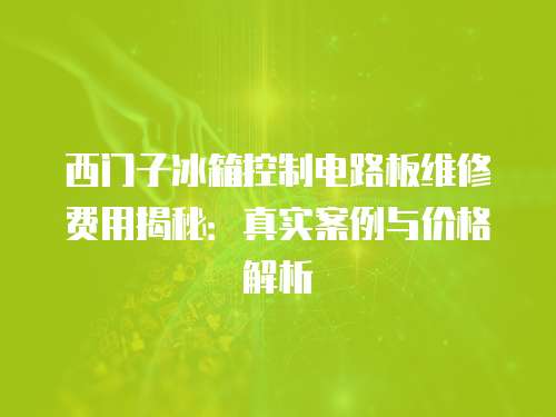 西門子冰箱控制電路板維修費(fèi)用揭秘：真實(shí)案例與價(jià)格解析