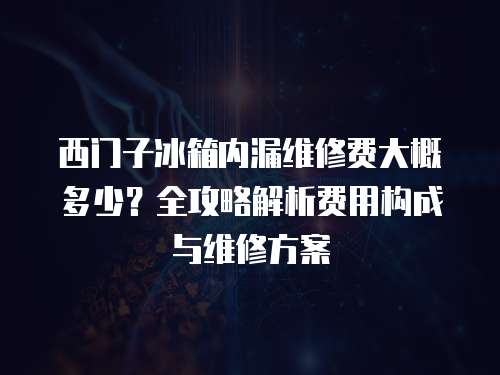西門子冰箱內漏維修費大概多少？全攻略解析費用構成與維修方案