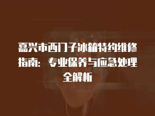 嘉興市西門子冰箱特約維修指南：專業保養與應急處理全解析