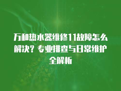 萬和熱水器維修11故障怎么解決？專業排查與日常維護全解析  