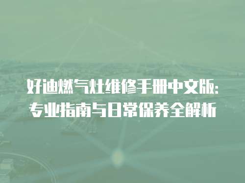 好迪燃氣灶維修手冊中文版：專業(yè)指南與日常保養(yǎng)全解析