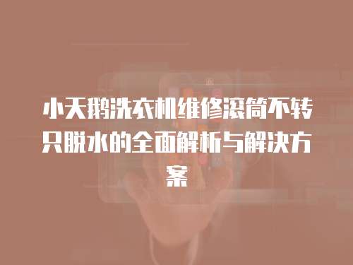 小天鵝洗衣機維修滾筒不轉只脫水的全面解析與解決方案