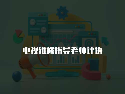 電視維修指導老師評語