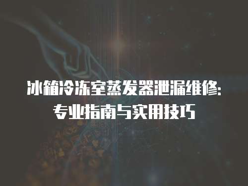 冰箱冷凍室蒸發(fā)器泄漏維修：專業(yè)指南與實用技巧