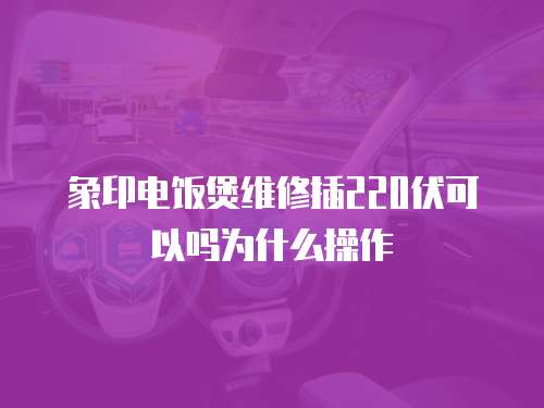 象印電飯煲維修插220伏可以嗎為什么操作