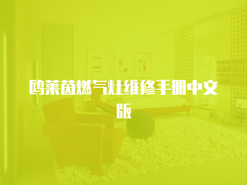 鷗萊茵燃氣灶維修手冊中文版