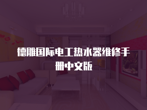 德雕國際電工熱水器維修手冊中文版