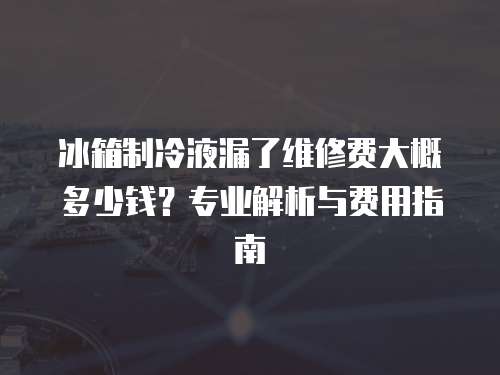 冰箱制冷液漏了維修費(fèi)大概多少錢(qián)？專(zhuān)業(yè)解析與費(fèi)用指南