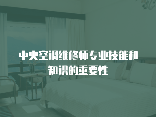 中央空調(diào)維修師專業(yè)技能和知識(shí)的重要性