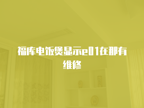 福庫電飯煲顯示e01在那有維修