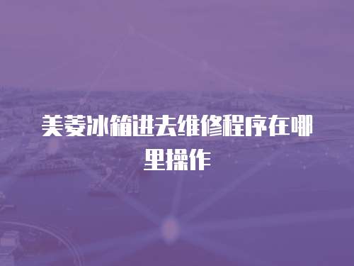 美菱冰箱進(jìn)去維修程序在哪里操作