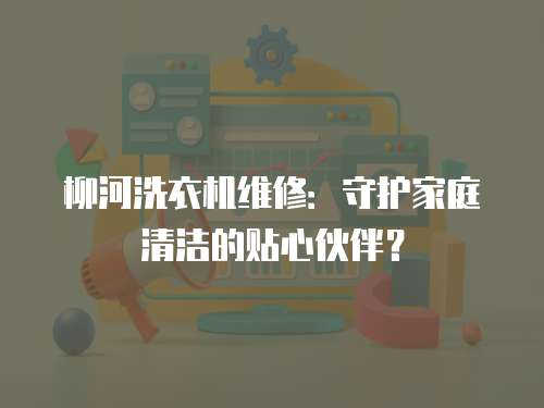 柳河洗衣機維修：守護家庭清潔的貼心伙伴？