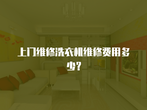 上門維修洗衣機維修費用多少？