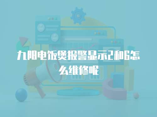 九陽電飯煲報(bào)警顯示2和6怎么維修呢