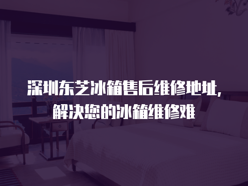 深圳東芝冰箱售后維修地址，解決您的冰箱維修難
