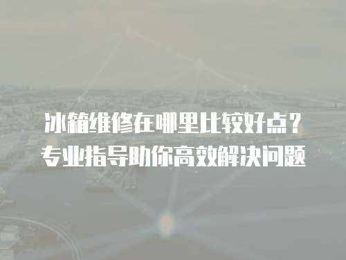 冰箱維修在哪里比較好點？專業指導助你高效解決問題