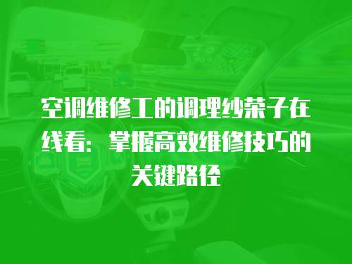 空調維修工的調理紗榮子在線看：掌握高效維修技巧的關鍵路徑