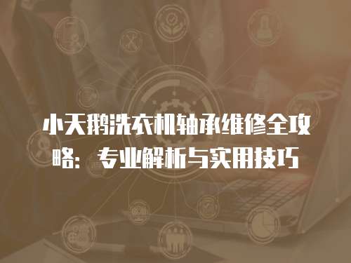 小天鵝洗衣機軸承維修全攻略：專業解析與實用技巧