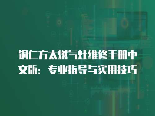 銅仁方太燃氣灶維修手冊中文版：專業指導與實用技巧