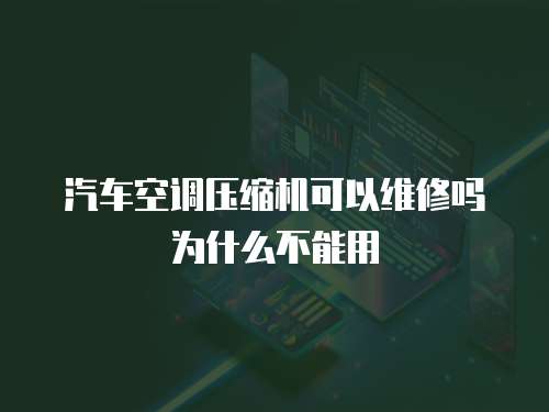 汽車空調壓縮機可以維修嗎為什么不能用