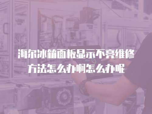 海爾冰箱面板顯示不亮維修方法怎么辦啊怎么辦呢