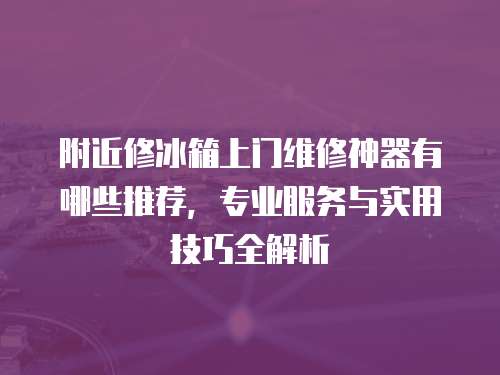 附近修冰箱上門維修神器有哪些推薦，專業(yè)服務(wù)與實用技巧全解析