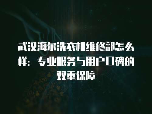 武漢海爾洗衣機維修部怎么樣：專業服務與用戶口碑的雙重保障