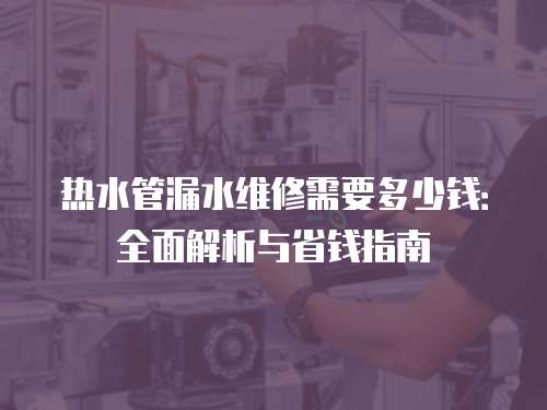 熱水管漏水維修需要多少錢：全面解析與省錢指南