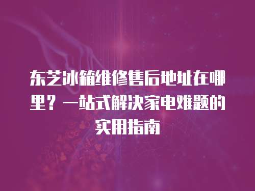 東芝冰箱維修售后地址在哪里？一站式解決家電難題的實用指南