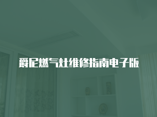 爵尼燃氣灶維修指南電子版