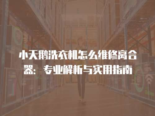 小天鵝洗衣機(jī)怎么維修離合器：專業(yè)解析與實(shí)用指南