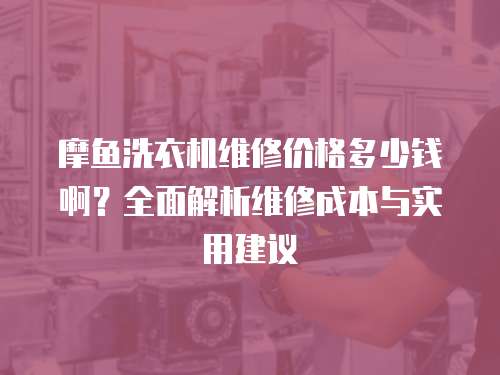 摩魚洗衣機維修價格多少錢啊？全面解析維修成本與實用建議