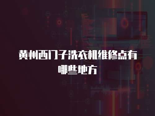 黃州西門子洗衣機維修點有哪些地方