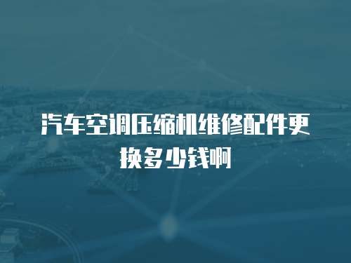 汽車空調壓縮機維修配件更換多少錢啊