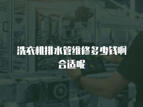 洗衣機排水管維修多少錢啊合適呢