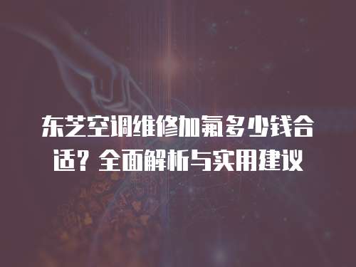 東芝空調(diào)維修加氟多少錢合適？全面解析與實(shí)用建議