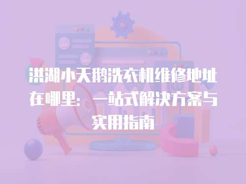 洪湖小天鵝洗衣機維修地址在哪里：一站式解決方案與實用指南