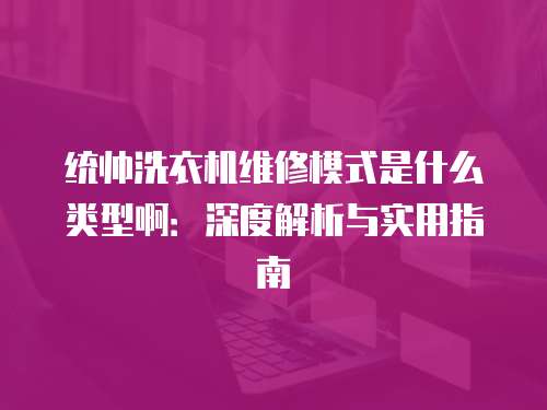 統帥洗衣機維修模式是什么類型啊：深度解析與實用指南