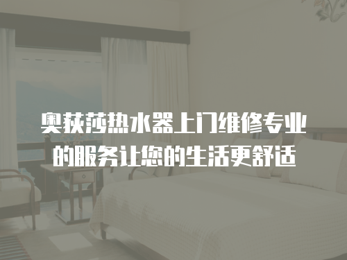 奧荻莎熱水器上門維修專業的服務讓您的生活更舒適