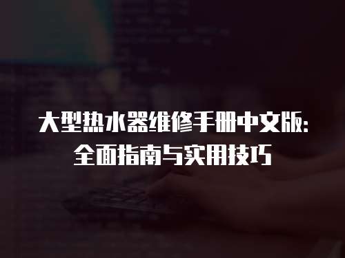 大型熱水器維修手冊(cè)中文版：全面指南與實(shí)用技巧