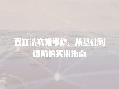 雙缸洗衣機維修：從基礎到進階的實用指南