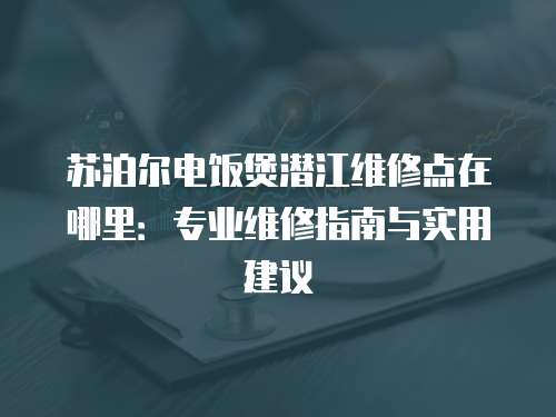 蘇泊爾電飯煲潛江維修點在哪里：專業維修指南與實用建議