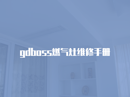 gdboss燃氣灶維修手冊